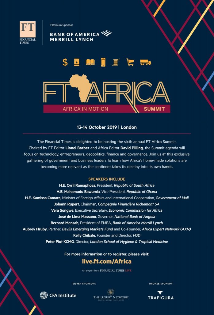 The Luxury Network Nigeria to Join the FT Africa Summit 2019 at Claridge’s in Mayfair.